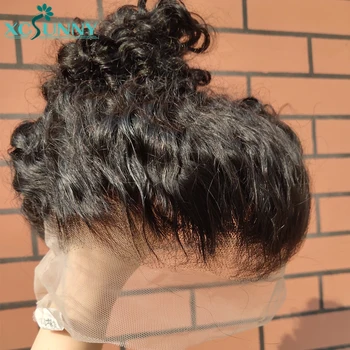 360 Lace Frontal Wigs Human Hair High Ponytail Pre Plucked Curly Full Lace Wig Transparent 13x6 Water Wave Lace Front Wigs 1