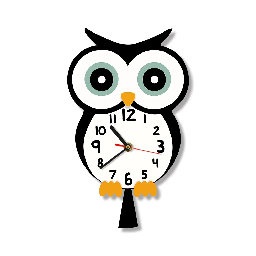 Cartoon Owl Animal Wall Clock No Frame  