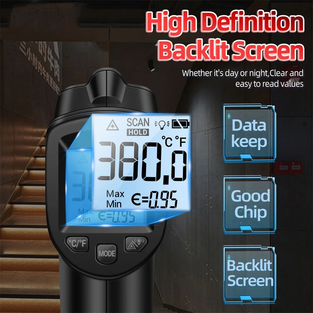 TH103 Digital Infrared Thermal imager Handheld Non Contact IR Laser Thermometer For Cooking Meat Pool Pizza Oven BBQ Food