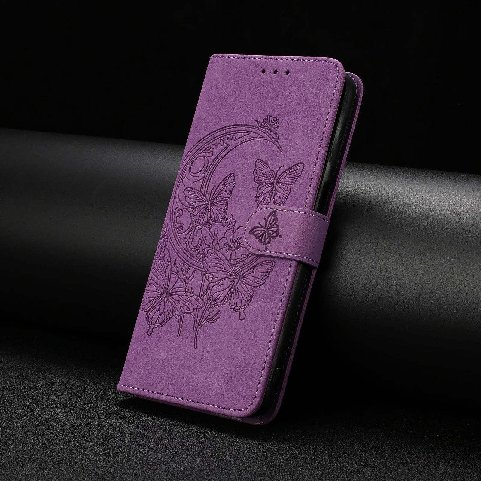 Elegant Butterfly Flip Leather Phone Case - Premium Design
