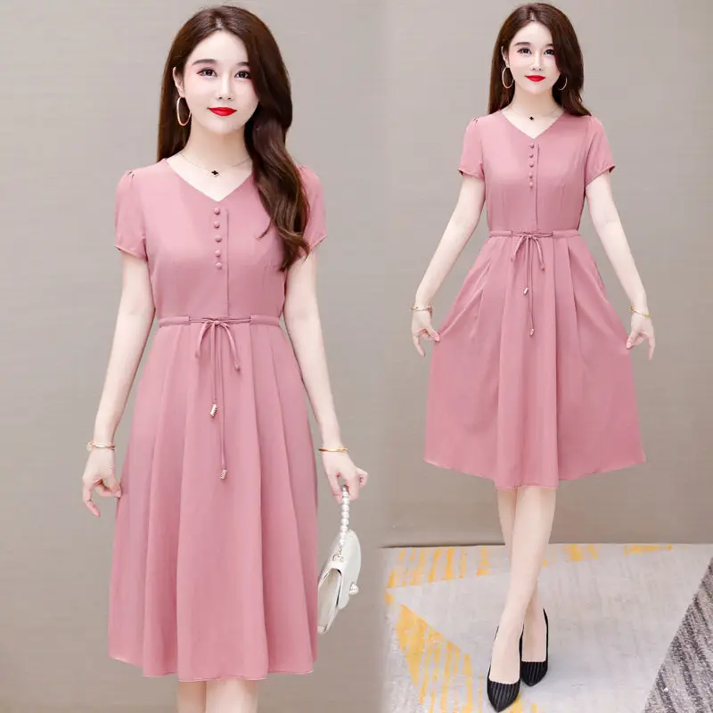 

Fashionable modal ice silk dress high-quality dress thin covered with pockets cool dress in summer