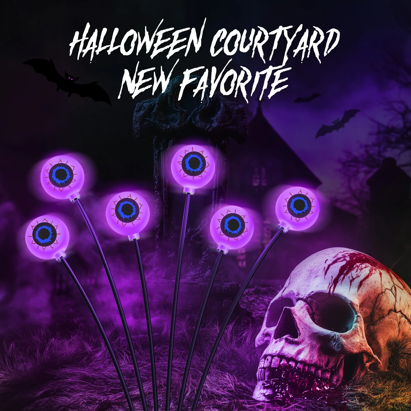 Purple Glow Halloween Eyeball Light