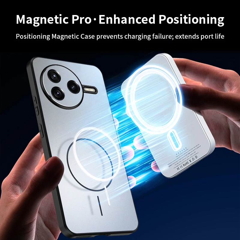 Enhanced Magnetic Phone Case - Matte PC + TPU Shockproof Protection Cover with Bumper