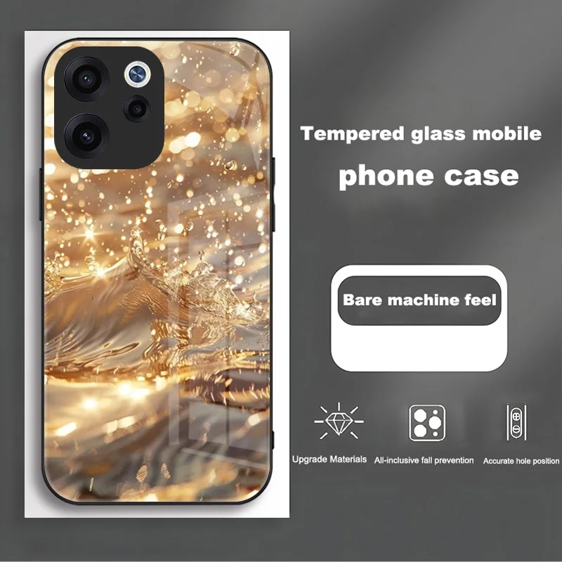 Luxury Shockproof Tempered Glass Phone Case with Full Camera Protection