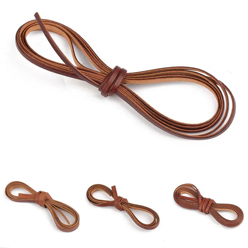 Retro Genuine Leather Cord 2-10mm Flat Strand Cow Leather Rope 1meters Fit Necklace Bracelets Diy Jewelry Accessories leather cord