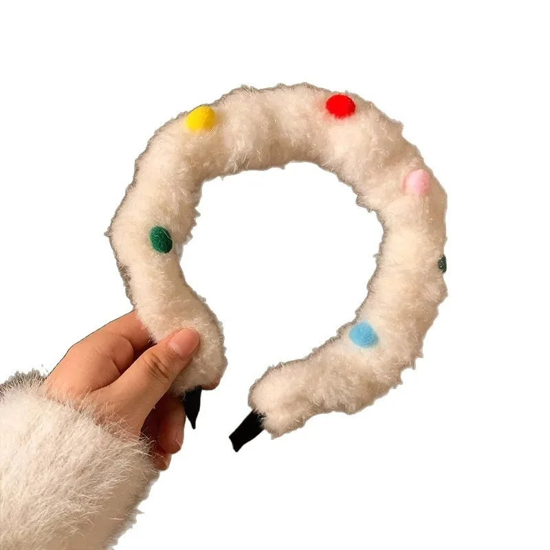 Creative Colorful Candy Beans Christmas Red Plush Women's Headwear High Top Hair Clip Headpiece 2025 Autumn/Winter Style