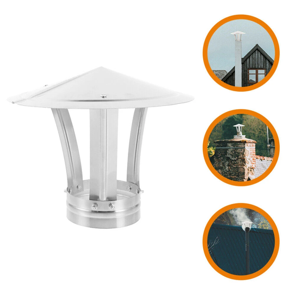 

Chimney Cap Stainless Steel Chimney Flue Cowl Pipe Rain Vent Exhaust Hood Exterior Wall For Ventilation Ducts Outlet Roof Pipe