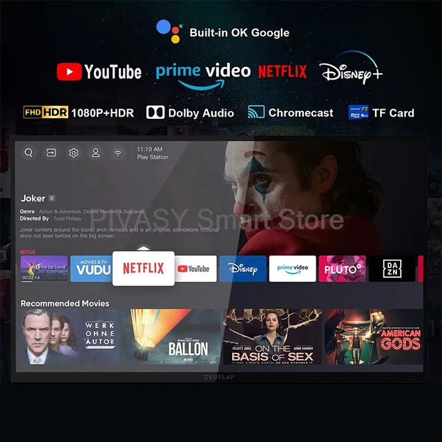 Monitor portatile Smart TV Touch Screen FHD da 18,5 pollici Google Entertainment Zoom interattivo per film da ufficio leggero per interni 4