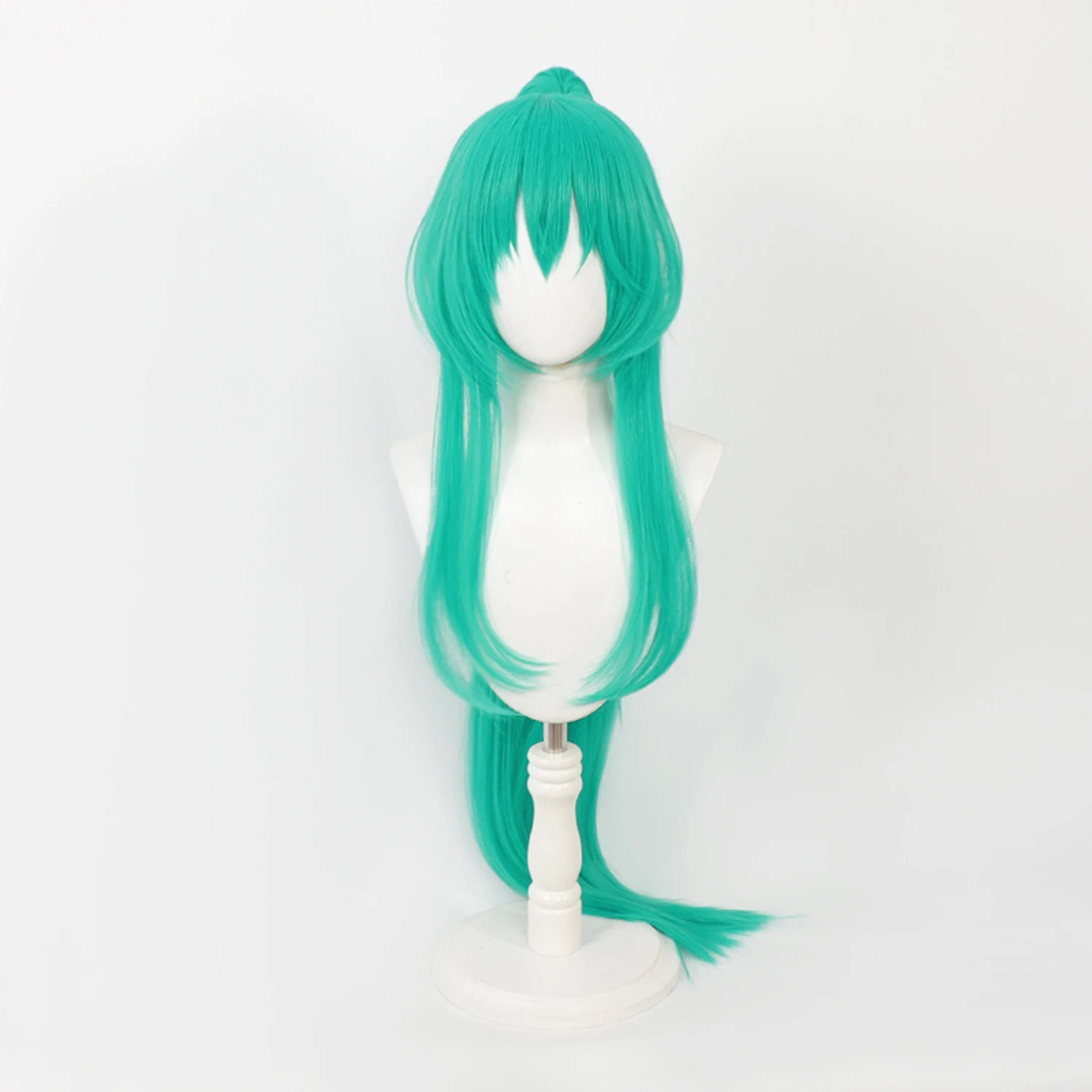 Arknights-Inspired Green Synthetic Wig with Bangs for Anime Events