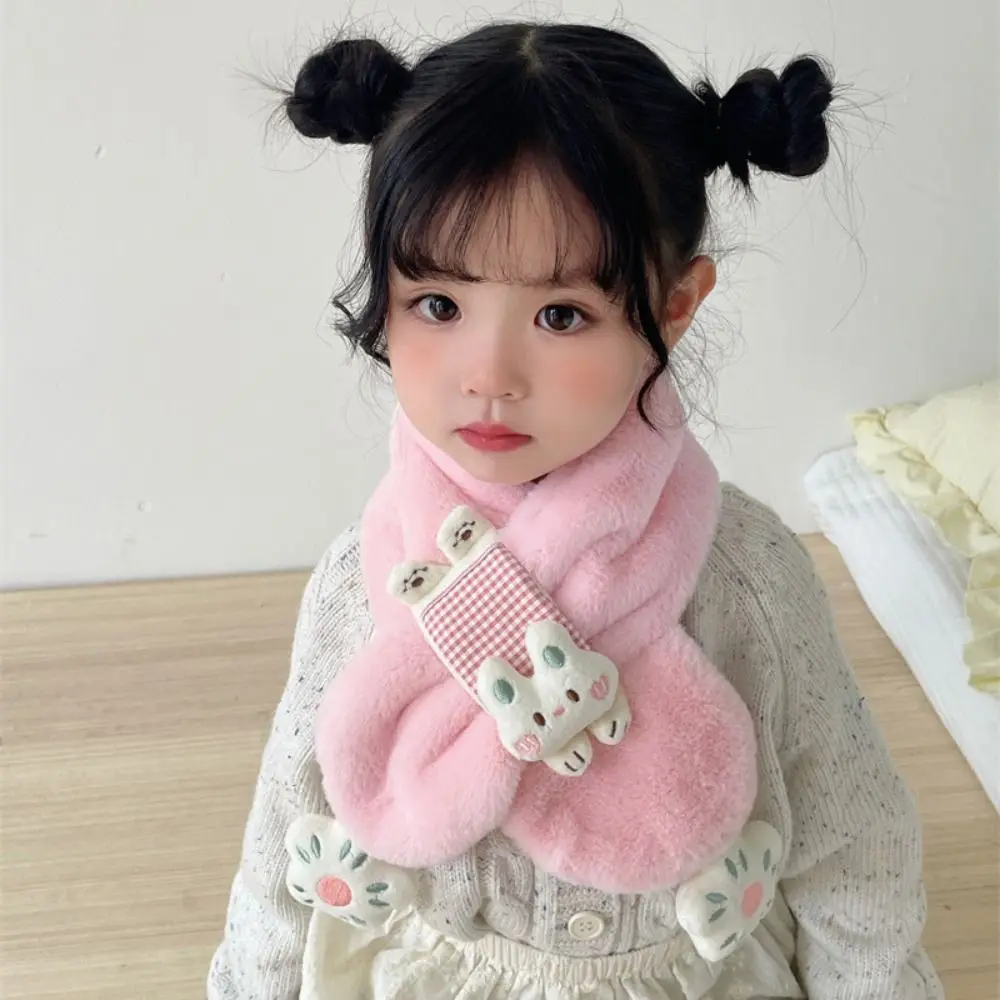 أزياء الكرتون الأرنب الأطفال الشتاء وشاح أفخم سميكة الدافئة عبر وشاح للرقبة يندبروف مناديل شال الأوشحة