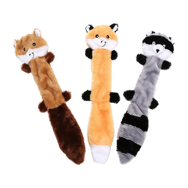 Pet Puppy Supplies Squirrel Dog Plush Chew Toy Bite Resistant Sound Interactive Squeaky Indestructible dogs Toys Soft Rattles 6