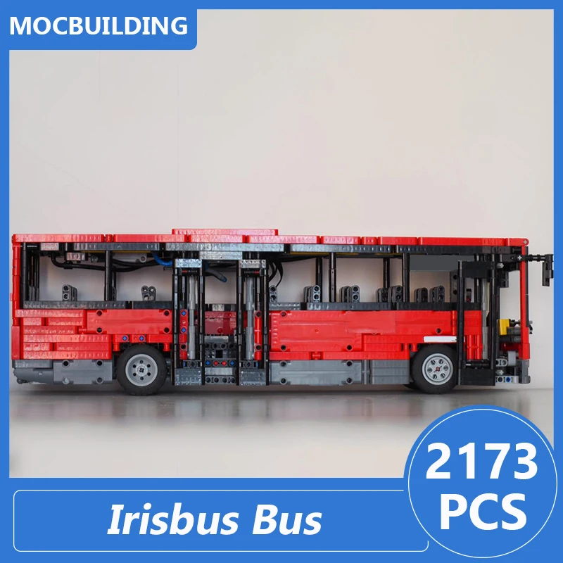 Irisbus Crossway 12M 지역 버스 모델 Moc 빌딩 블록 Diy 조립 벽돌 교통 장난감 선물 공압 기능 없음