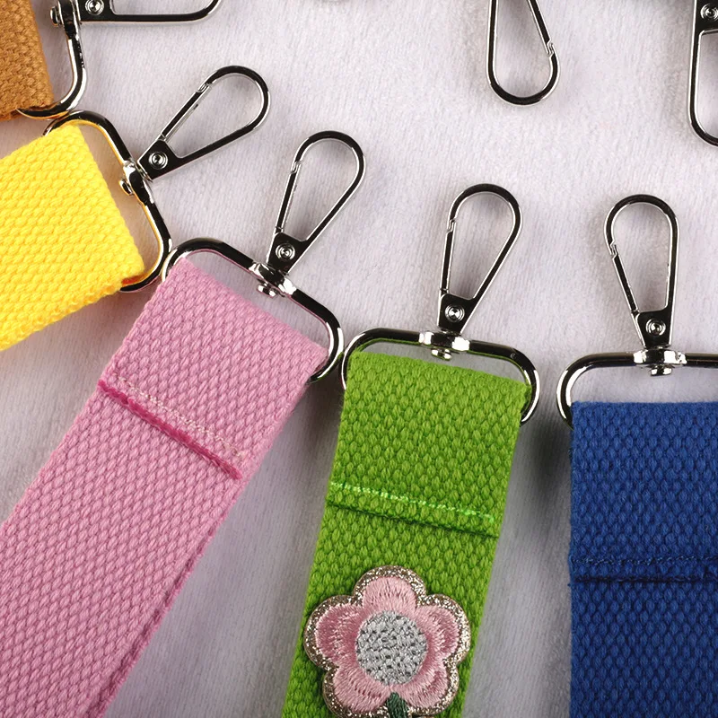 맞춤형 로고 웨빙 키체인 블랭크 프린트 이름표 수하물 이름표 걸이끈 개인 맞춤 텍스트 캔버스 리본 키체인 도매