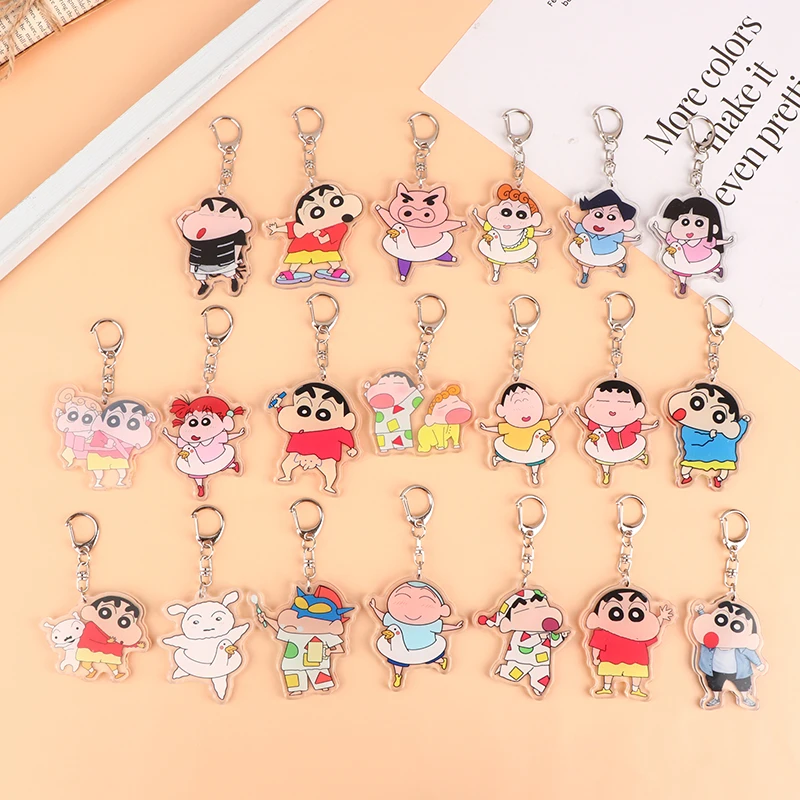 

1Pc Anime Crayon Shin-chan Figure Shinnosuke Acrylic Keychain Bag Pendant Crayon Shin Chan Cartoon Keyring Toy For Birthday Gift