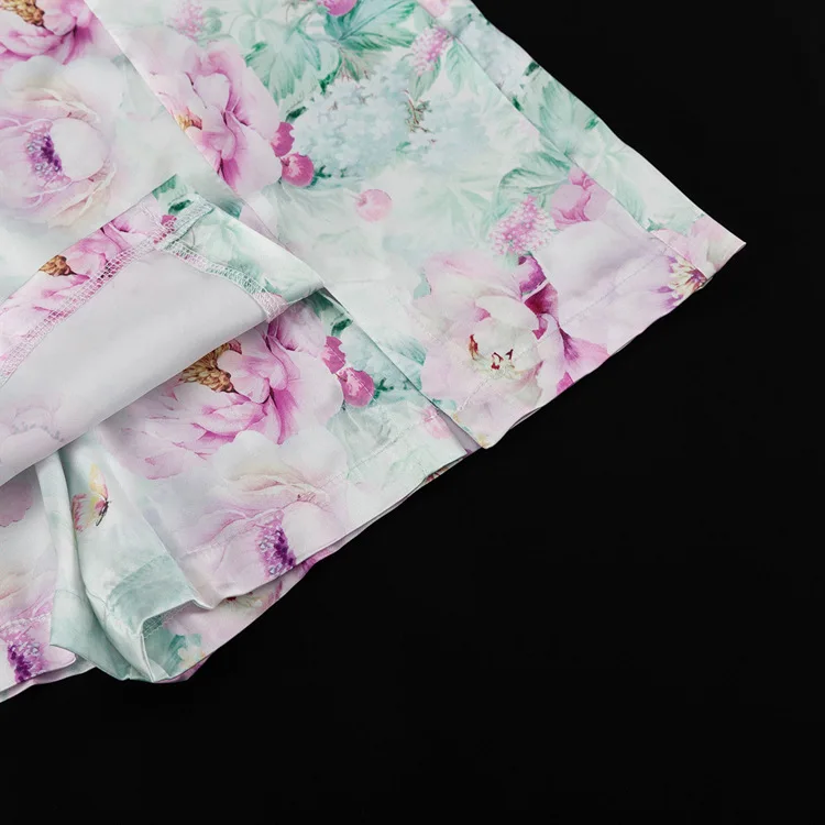 Printed Fashion 2 Piece-Set Skirt Female V-Neck Cropped Top And Mini Skirt Sets Commute Clothes Women's Contrast Outfits