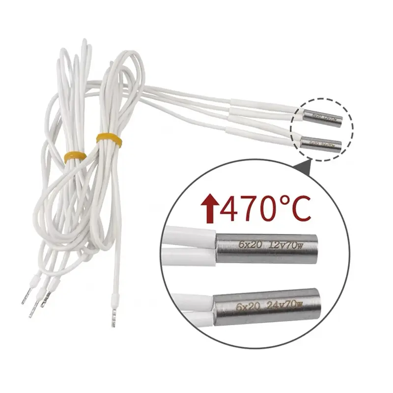 24/12V 60W 70W 80W Heater Cartridge 6*20mm 1Meter High Temperature Quick Heating Tube For E3D V6 Volcano Hotend 3D Printer Parts image 4