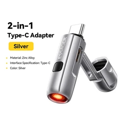 Essager Portable Mini USB - C Cigarette Lighter with Built - In Air Blower (Silver)