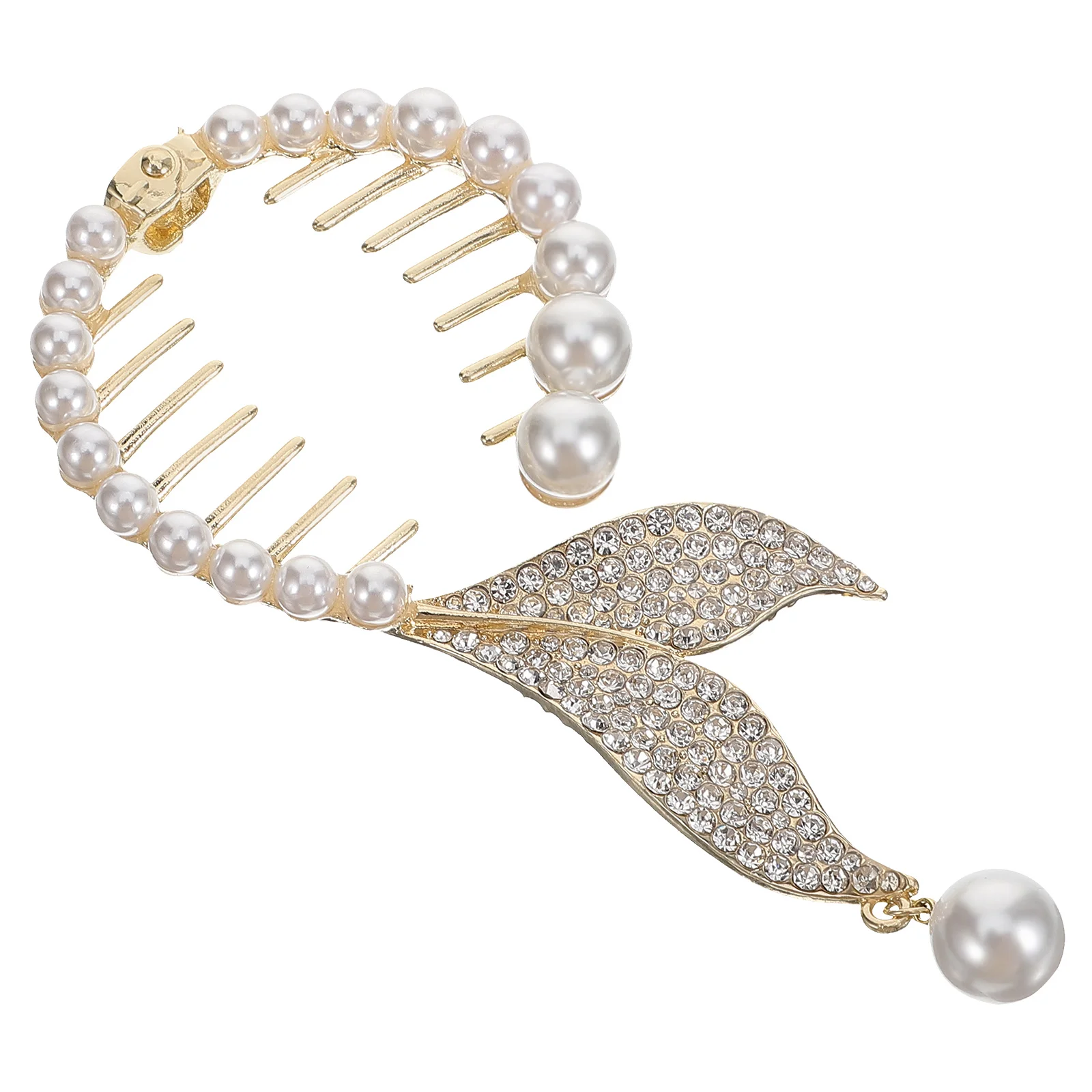 

Back of Head Rhinestone Fishtail Hair Clip Pins Rhinestones Claw Clips for Women