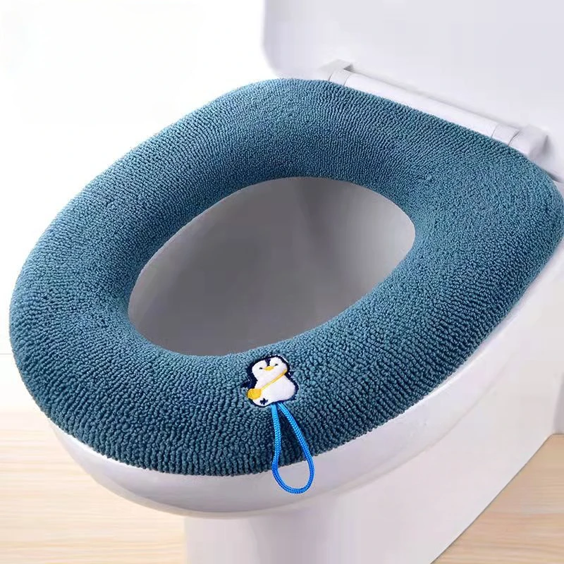 

Thicken Toilet Seat Cover Mat Winter Warm Soft Washable Closestool Mat Seat Case Toilet Lid Pad Bidet Cover Bathroom Accessories