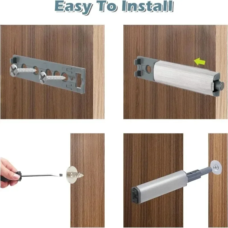 10/1Pack Magnetic Push Latches Cabinet Door Bouncer Stainless Steel Push Touch Damper ers Magnetic Bouncer Catch Closer Tool