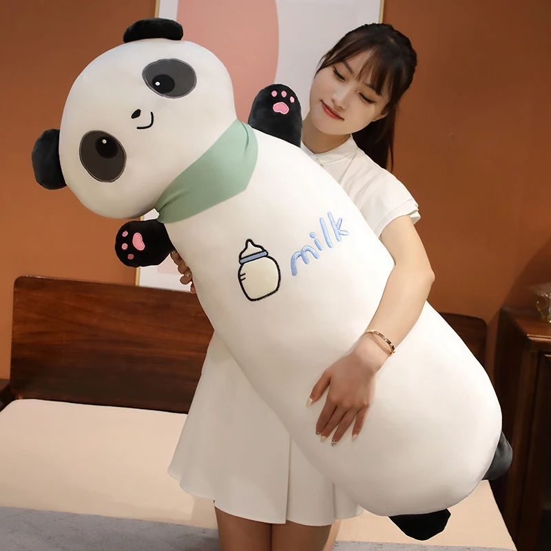 60-120cm Cute Panda Long Pillow Cartoon Stuffed Animals Pandas Plushies Cushion Kawaii Soft Kids Toys for Girls Room Home Decor