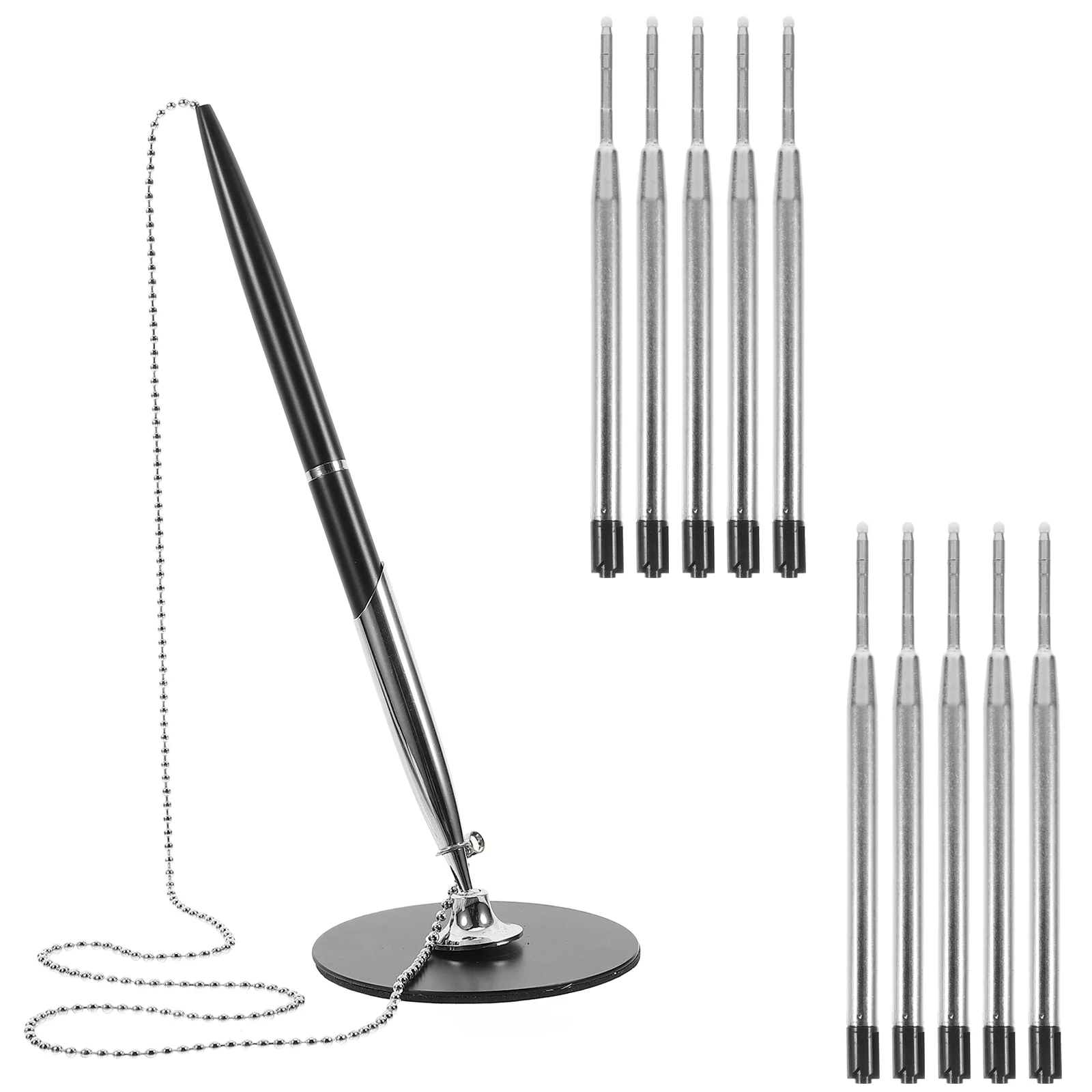 Counter Signature Pen Hotel Desk Table Standing Writing Business Zinc Alloy Chain Design Fixed