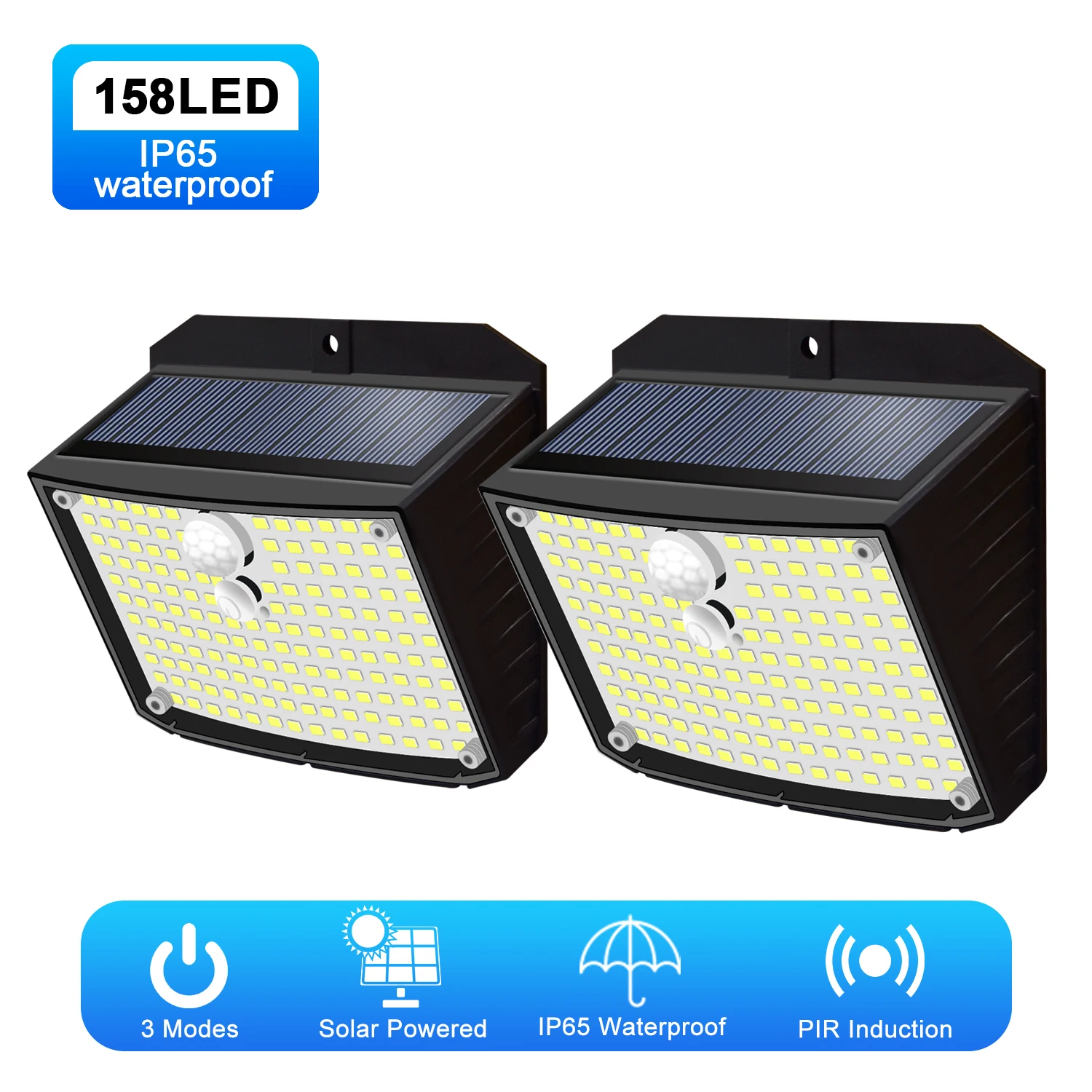 158/238 Led Solar Outdoor Light 3 Modalità Di Illuminazione Sensore Di Movimento Solare Lampada Da Parete Impermeabile Solar Powered Garden Fence Yard