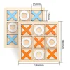 Parent-Child Interaction Wooden Board Game XO Tic Tac Toe Chess Funny Developing Intelligent Educational Toy Puzzles 2
