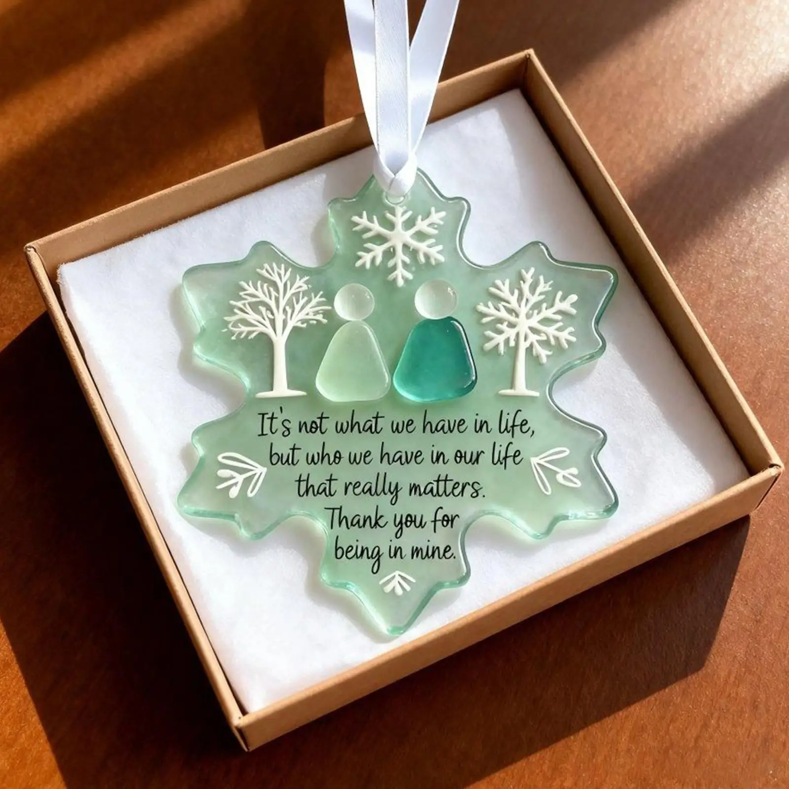 Snowflake Ornaments Festive Friendship 2d Flat Acrylic Pendant Snowflake Decorative Wreath Ornament for Home Holiday Interior