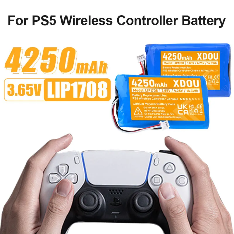 4250mAh PS5 Wireless Controller Battery for Sony Playstation 5 LIP1708 Dualsense Gamepad Controller CFI-ZCT1W CFI-ZCT1J
