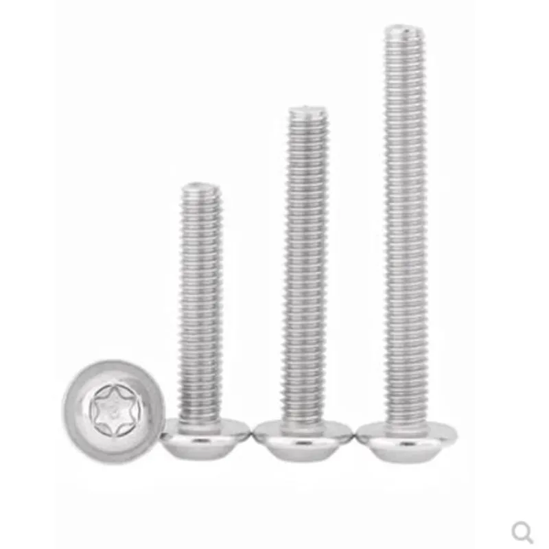 A2-70 Stainless Steel Torx Six Lobe Screw With Washer Collar Bolts M2.5-M8 5-50pcs