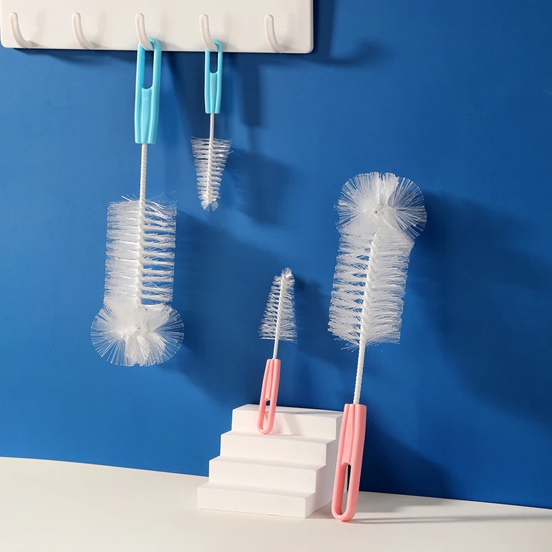 Simple Nylon Baby Feeding Milk Bottle Nipple Brush Set 2 Pack bottle brush,bottle cleaning brush,cleaning brush,cleaning brush set