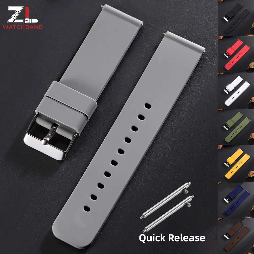 Waterproof Sport Silicone Quick Release Watch Band Strap