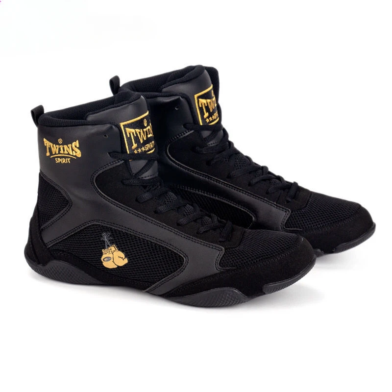 Men's and Women's High-top Wrestling Shoes Free Combat Training Sports Shoes Non-slip Comfortable and Lightweight Boxing