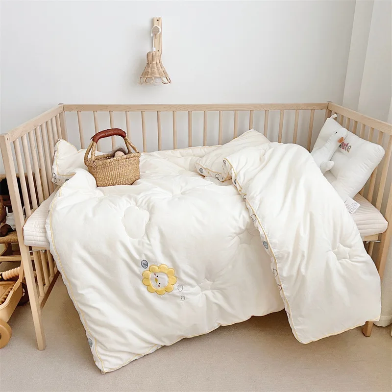 120X150cm High Class Cotton Heavy Baby Duvet ,Cartoon Thermal Kids Comforter, Winter Toddler Crib Thermal Blanket With Filler