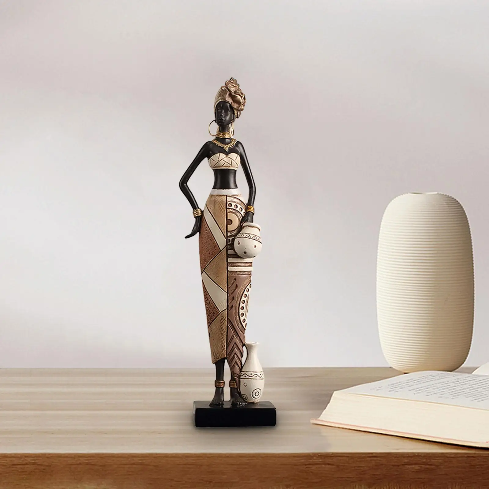 African Women Statue Shelf Living Room Housewarming African Art Sculpture