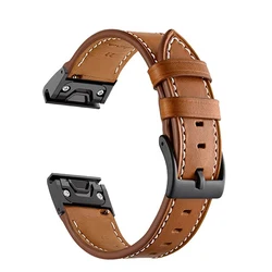 Premium 26mm Quick Release Leather Watch Strap - Replaceable Band - T - Rex UItra 2 (Brown - Black)