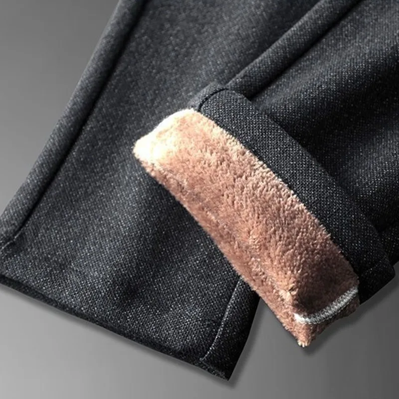 Men's Golf Trousers Winter Villus Thicken Warm Comfort Golf Pants Wear-resistant Elastic Men Casual Pant