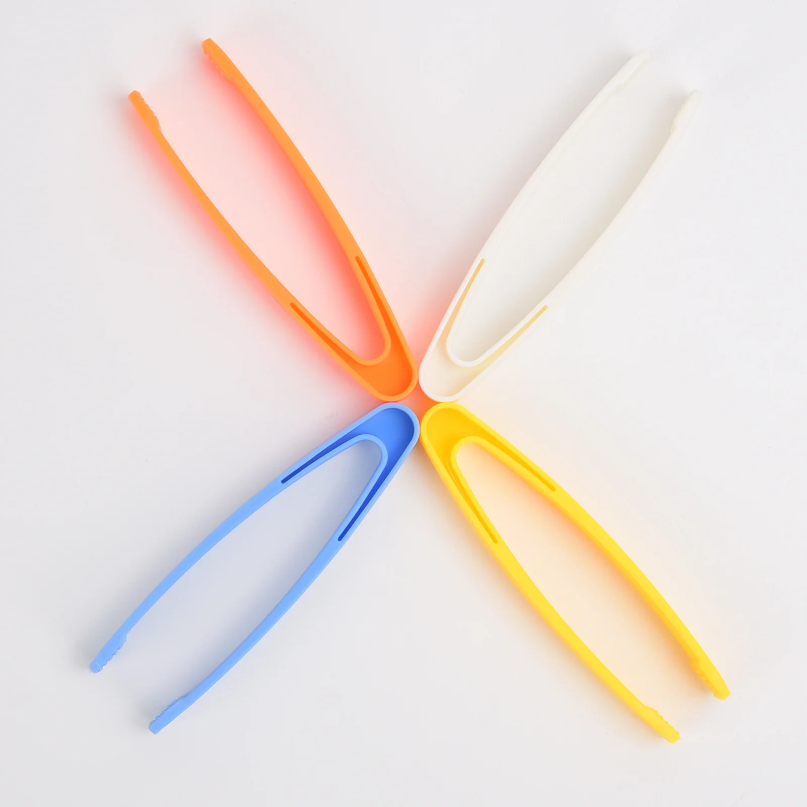 Straight-Head Plastic Tweezers Cosmetic Tweezers First-Aid Kit Tweezers Medical Tools Tweezers Wholesale Large White Clip 4