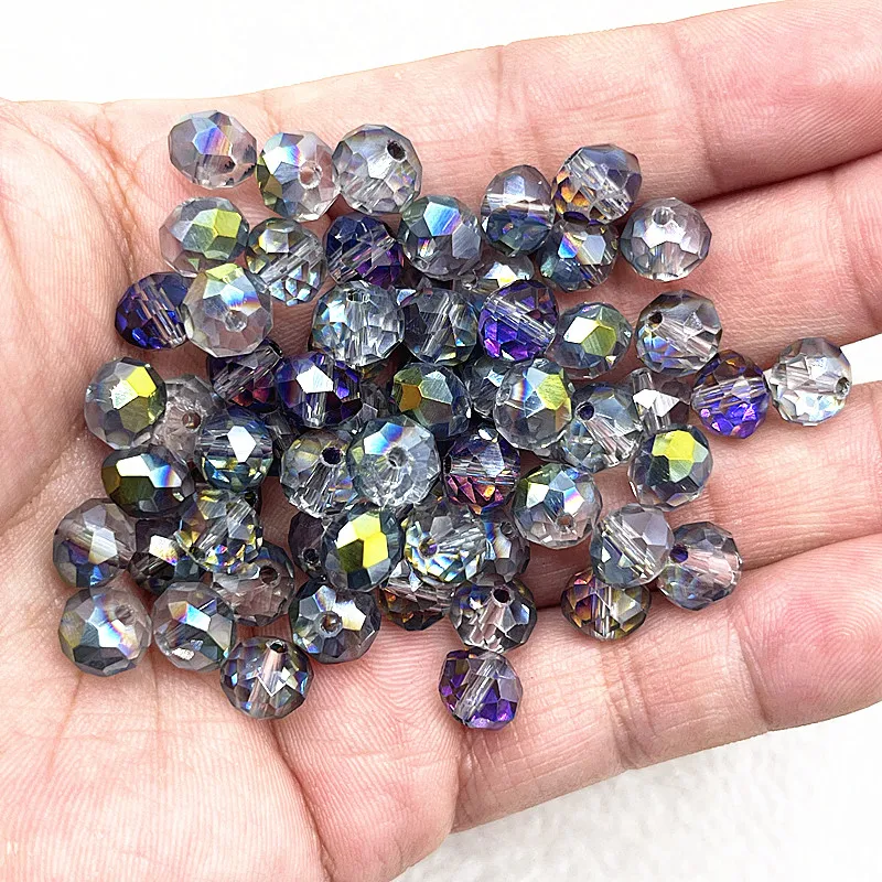 Glass Beads 4/6/8mm Faceted Crystal Glass Beads Loose Spacer Beads for Jewelry Making DIY Handmade Clothing Accessories
