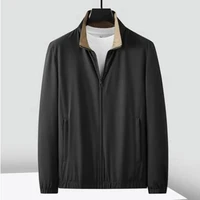 Fall Winter Men's High-end business reversible knitted wool basic autumn zipper stand up collar casual wool jacket 1