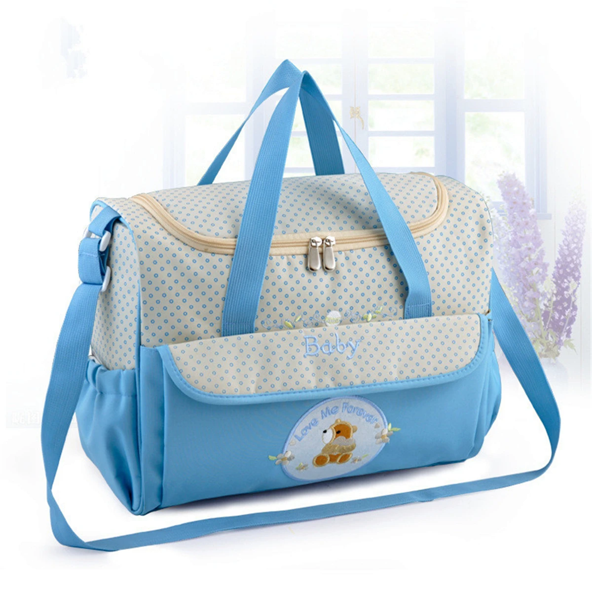 Leggero grande capacità moda impermeabile cartone animato orso una spalla obliqua span bag mamma borsa portatile mamma borsa per pannolini