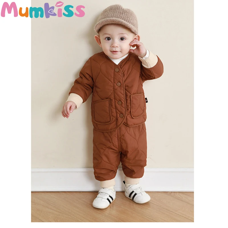 Mumkiss Baby Cotton Coat Suit Autumn And Winter Thickening Babi Children Winter Clothes Outdoor