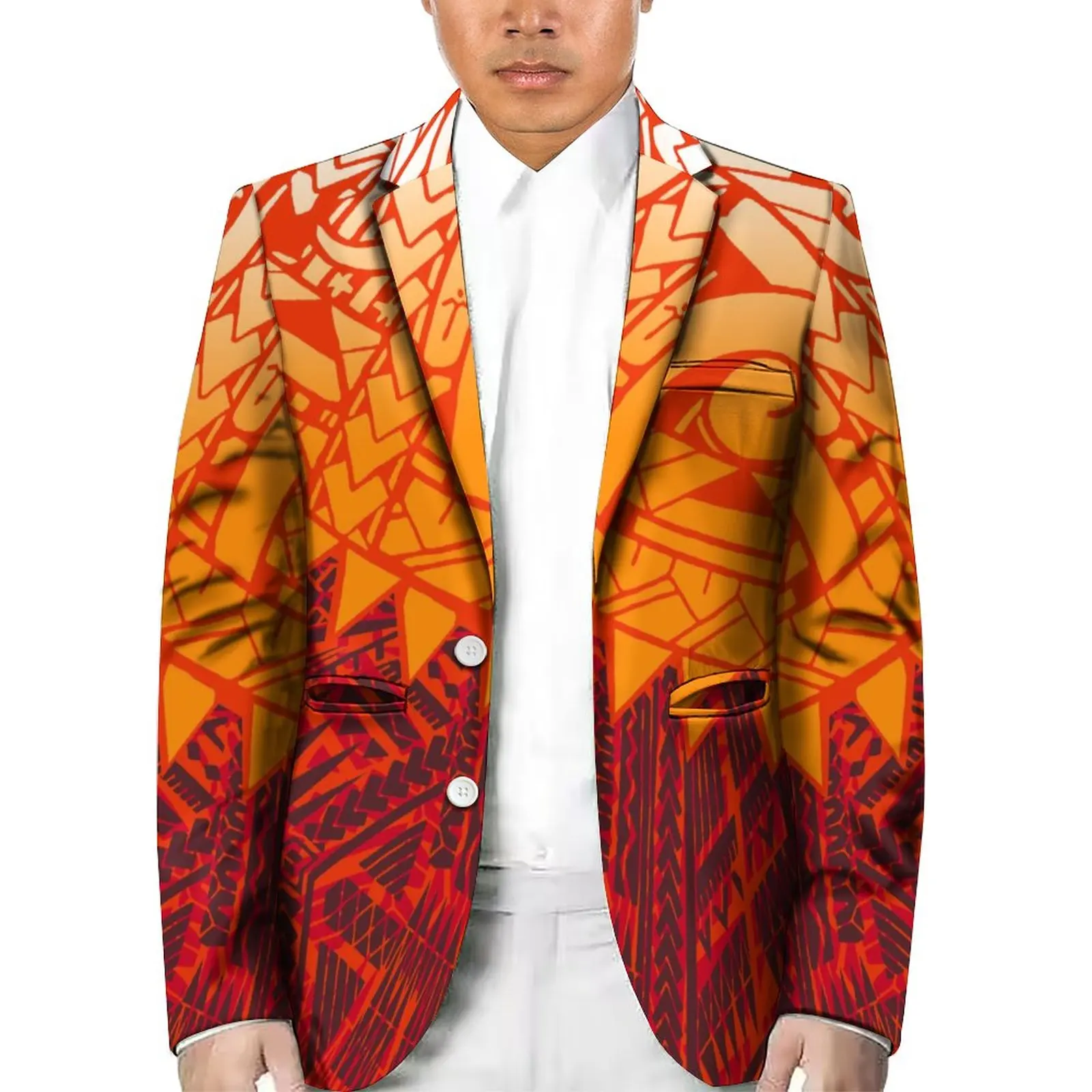 Support design men's casual suit Polynesian tribal fashion single breasted coat trend men's jacket business