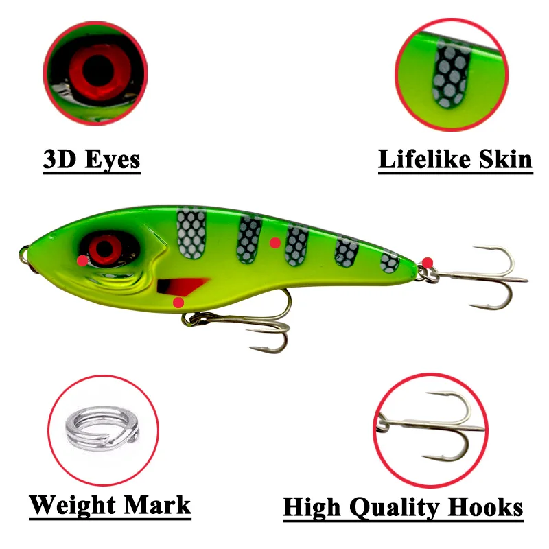 1 PCS Big VIB Fishing Lure Hard 145mm  55g 10 Colors  Slow Sinking VIB Fishing lures Pike Muskies Wobblers For Topmouth Culter