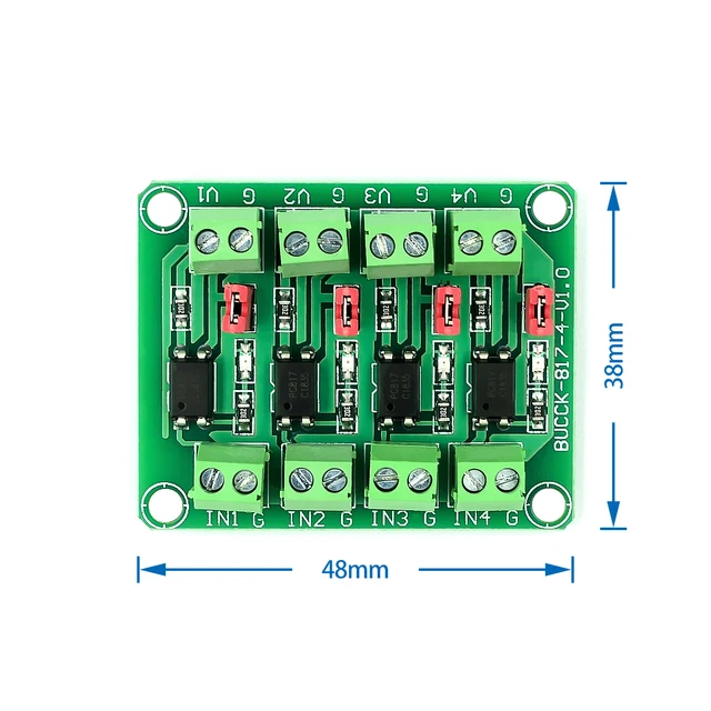 Fasizi 5 Pz Optoaccoppiatore PC817 - Modulo Isolamento E Conversione Tensione 3.6-30V Per Arduino E LED