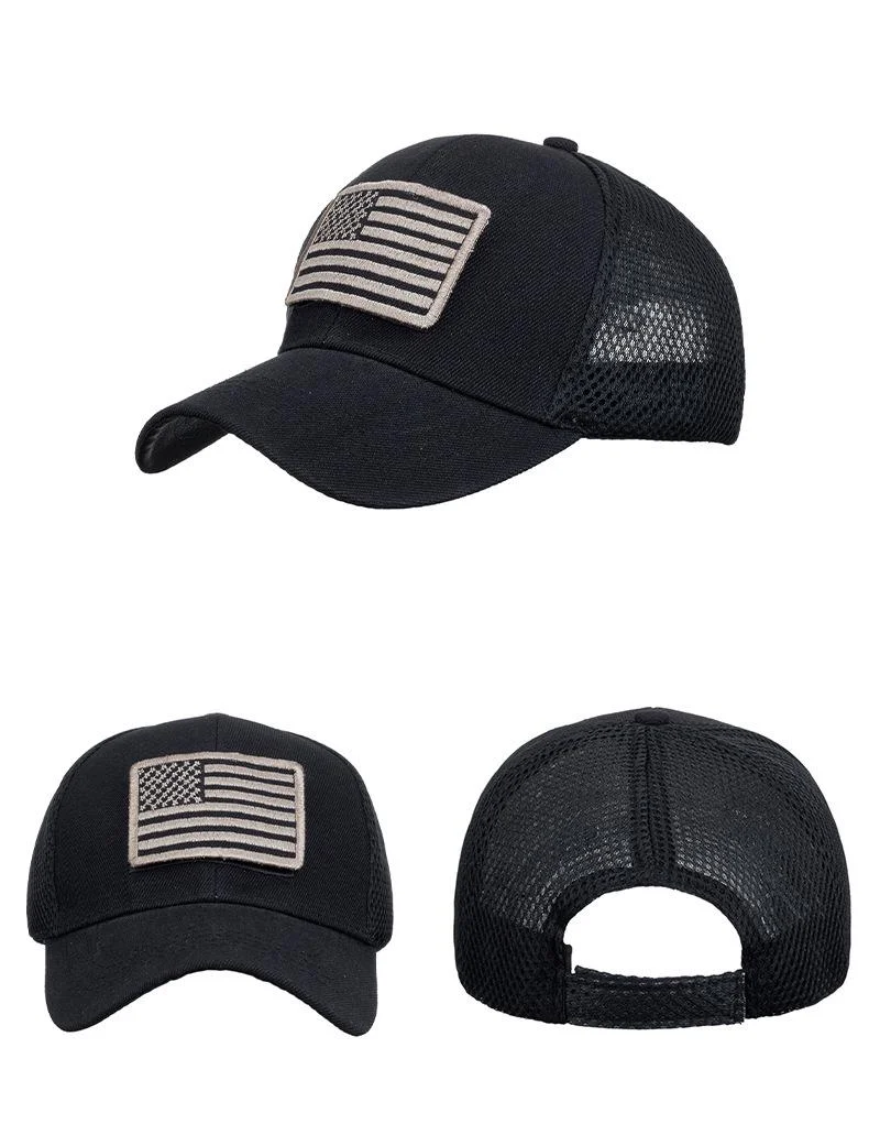 New Hat, American Flag Camouflage Sticker, Embroidered Baseball Cap, Net Cap, Men's Cap, Duck Tongue Cap, Cross-border B688_voghion.com