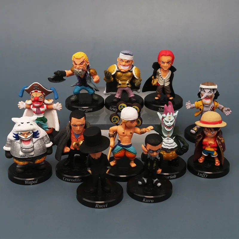 

12Pcs/Set Q Anime One Piece Luffy Zoro Nami Sanji Robin Ace Sabo Boa Hancock Doflamingo Action Figure Toys Collection Model Doll