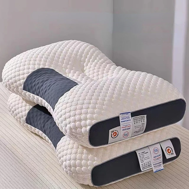 New d spa massage pillow partition to help sleep and protect the neck pillow knitted cotton
