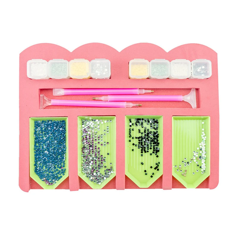 8 Grid Palette Diamond Painting Tray Kits Large Capacity Drill Plate Diamond Painting Accessories Beading Plates Point Drill Pen diamond painting accessories,diamond painting storage box,diamond painting tool set
